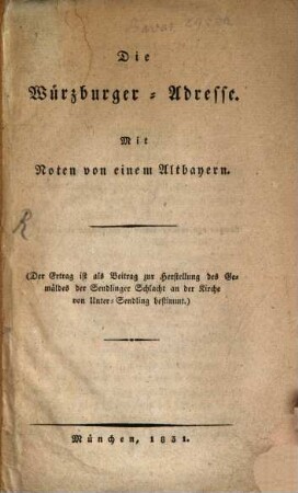 Die Würzburger-Addresse