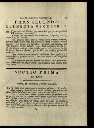 Sectio Prima. De Lineis.