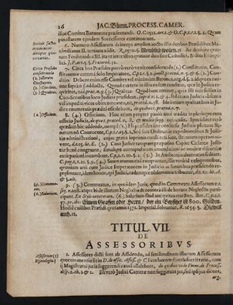 Titul. VII. De Assessoribvs.