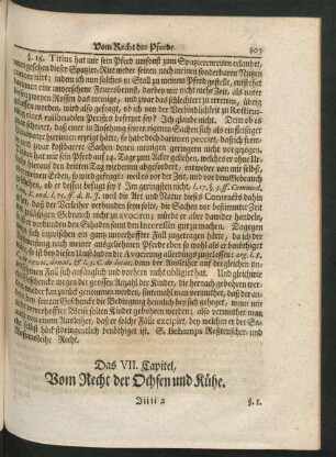 Das VII. Capitel, Vom Recht der Ochsen und Kühe.