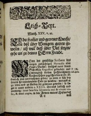 [Christlicher Leich-Sermon.]