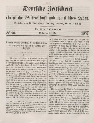 153-160 Ueber die göttliche Einsetzung des geistlichen Amtes, mit besonderer Rücksicht auf die Gewalt der Schlüssel : Fortsetzung