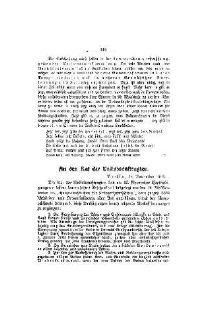 An den Rat der Volksbeauftragten