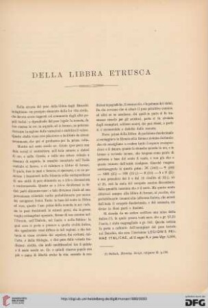 1: Della libbra etrusca