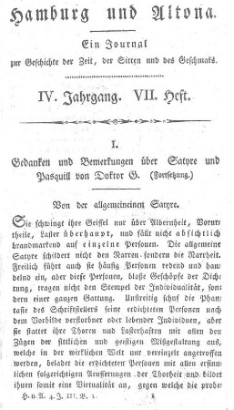 IV. Jahrgang. VII. Heft