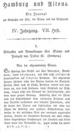 IV. Jahrgang. VII. Heft