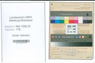 Entnazifizierung Heinrich Arndt , geb. 12.08.1898 (Angestellter)