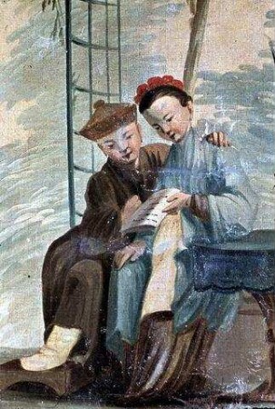 Tapeten mit Szenen aus dem chinesischen Familienleben