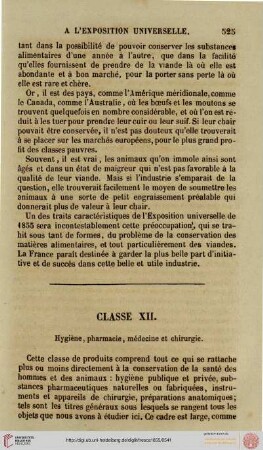 Classe XII: Hygiène, pharmacie, médicine et chirurgie