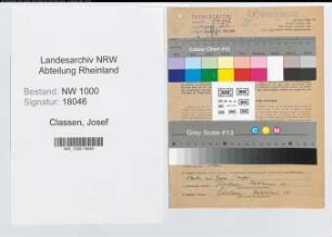 Entnazifizierung Josef Classen, geb. 13.05.1900 (Verwaltungssekretaer)