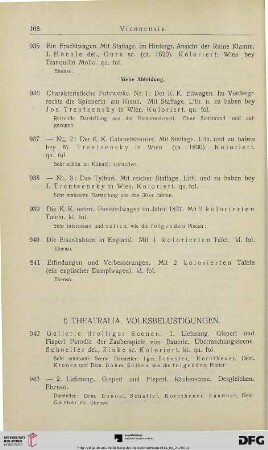 f) Theatralia, Volksbelustigungen (Nr. 942-961)