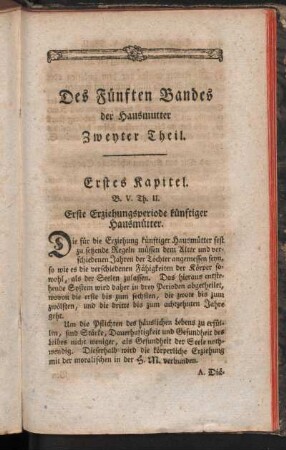 Des Fünften Bandes der Hausmutter Zweyter Theil