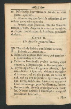 Caput II. De Spiritu generatim.