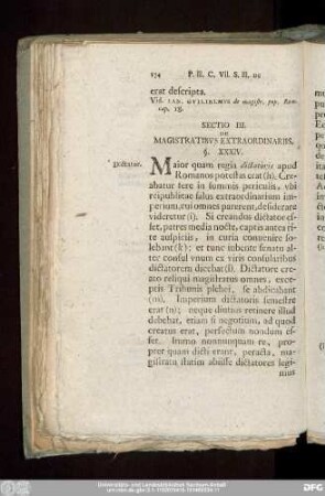 Sectio III. De Magistratibus Extraordinariis.