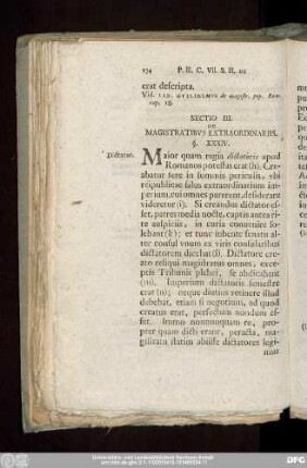 Sectio III. De Magistratibus Extraordinariis.