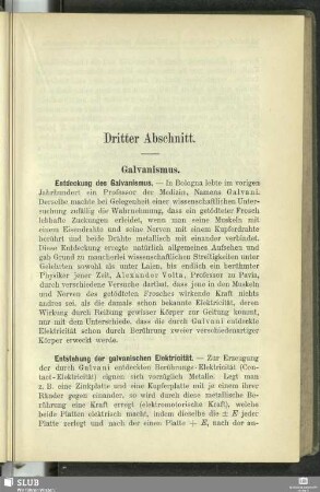 Dritter Abschnitt. Galvanismus