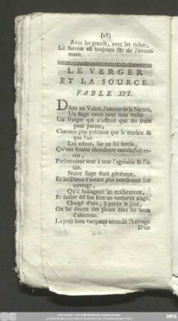 Le Verger Et La Source. Fable XVI.