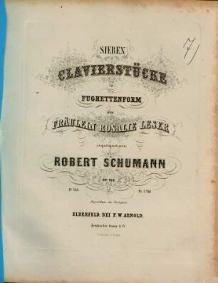 Sieben Clavierstücke in Fughettenform : op. 126