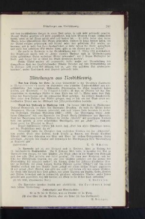 Mitteilungen aus Nordschleswig.