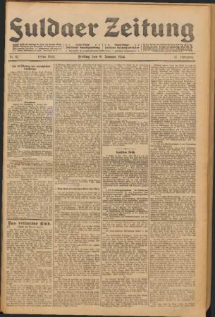 Ausgabe vom Freitag, den 09. Januar 1914.