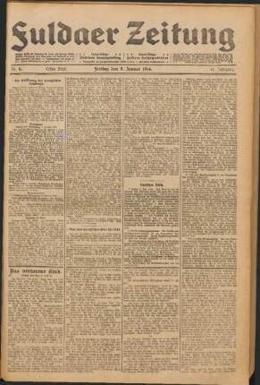 Ausgabe vom Freitag, den 09. Januar 1914.
