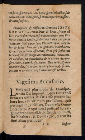 Vigesima Accusatio.