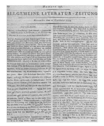 Simonis, J.: Lexicon manuale hebraicum et chaldaicum etc. (Beschluß der im vorigen Stücke abgebrochenen Recension)