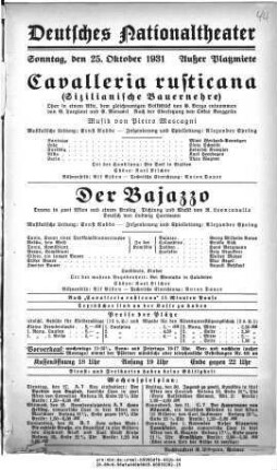 Cavalleria rusticana (Sizilianische Bauernehre)