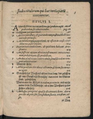 Index titulorum qui hac tertia parte continentur.