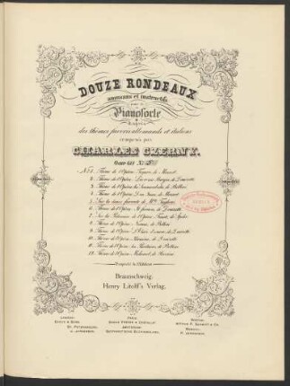 No. 5: Sur la danse favorite de Mlle Taglioni : oeuv. 618 no. 5