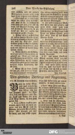 Von göttlicher Vorsorge und Regierung.