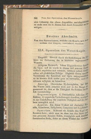 Zweiter Abschnitt. Von den Operationen, welche am Kopfe, mit Ausnahme der Augen, verrichtet werden.