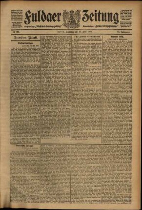 Zweite Ausgabe vom Samstag, den 11. Juli 1908.