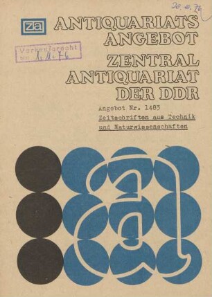 Nr. 1483: Zeitschriften aus Technik und Naturwissenschaften