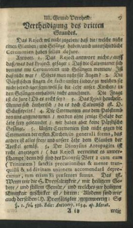 Vertheidigung des dritten Grundes.