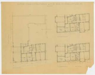 Wohnhäuser Kaiserdamm 10-12 / Sophie-Charlottenburg-Straße 73-74, Berlin-Charlottenburg: Grundrisse 1:100