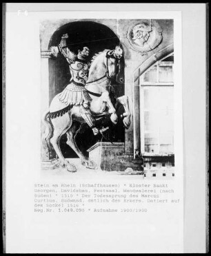 Bildersaal des Abtes David von Winkelstein, Detail, Südwand: Todessprung des Marcus Curtius