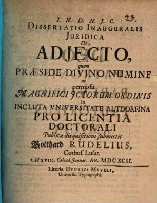 Diss. inaug. iur. de adiecto