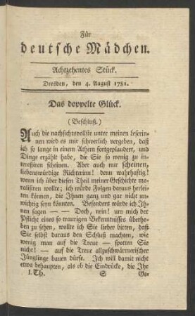 Achtzehentes Stück