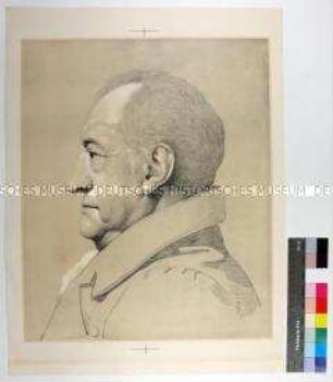 Nachdruck des Porträts des Schriftstellers und Ministers Johann Wolfgang von Goethe nach einer Kreideskizze von Ferdinand Jagemann (1817)