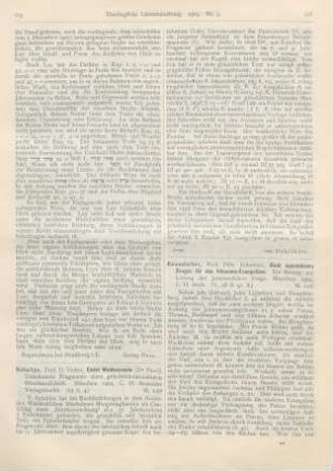 106-107 [Rezension] Haussleiter, Johannes, Zwei apostolische Zeugen für das Johannes-Evangelium. Ein Beitrag zur Lösung der johanneischen Frage