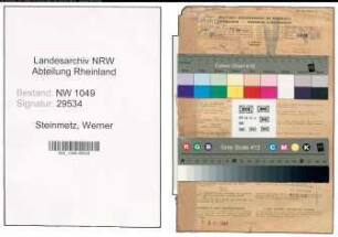 Entnazifizierung Werner Steinmetz , geb. 20.01.1898 (Ingenieur)