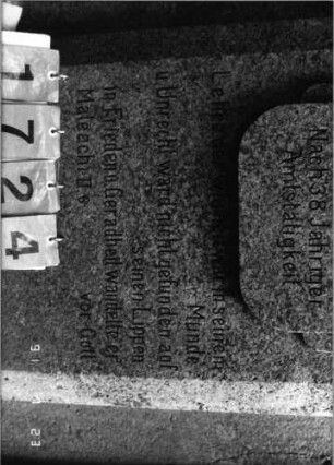 Grabstein 1724 [Hahn S. 207 Grab-Nr. 2382]: Grabstein 1724 (Detailaufnahme 3) [Hahn S. 207 Grab-Nr. 2382]