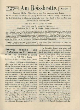 Nr. 5 Mai 1912.