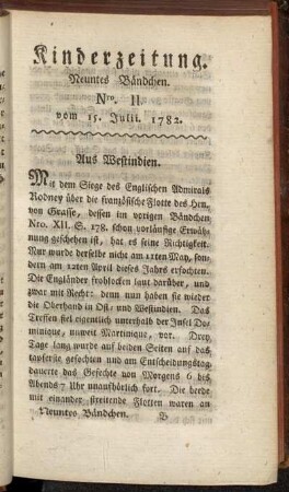 Nro. II. vom 15. Julii 1782
