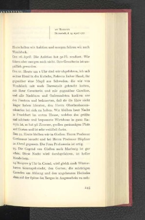 An Hamann Darmstadt, den 15. April 1777