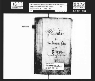 Revidiertes Inventar des Königlichen Palais Leipzig