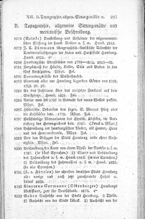 B. Topographie, allgemeine Sittengemälde und medicinische Beschreibung.