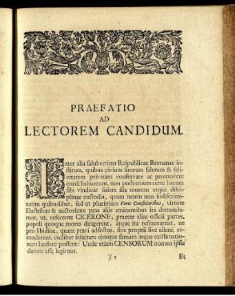Praefatio Ad Lectorem Candidum.