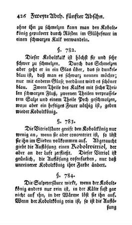 Koboltkönig mit Säuren und andern Salzen: Koboltvitriol, sympathetische Tinte (§. 783-788)